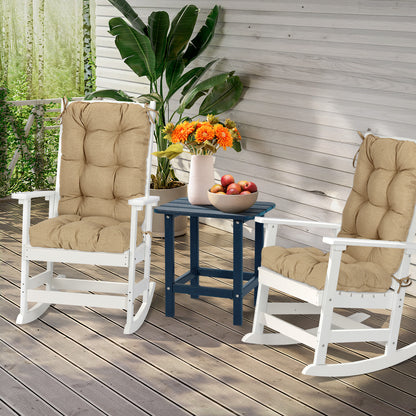 Tufted Outdoor High Back Chair Cushions Patio Replacement Cushion, Brown - Aoodor 