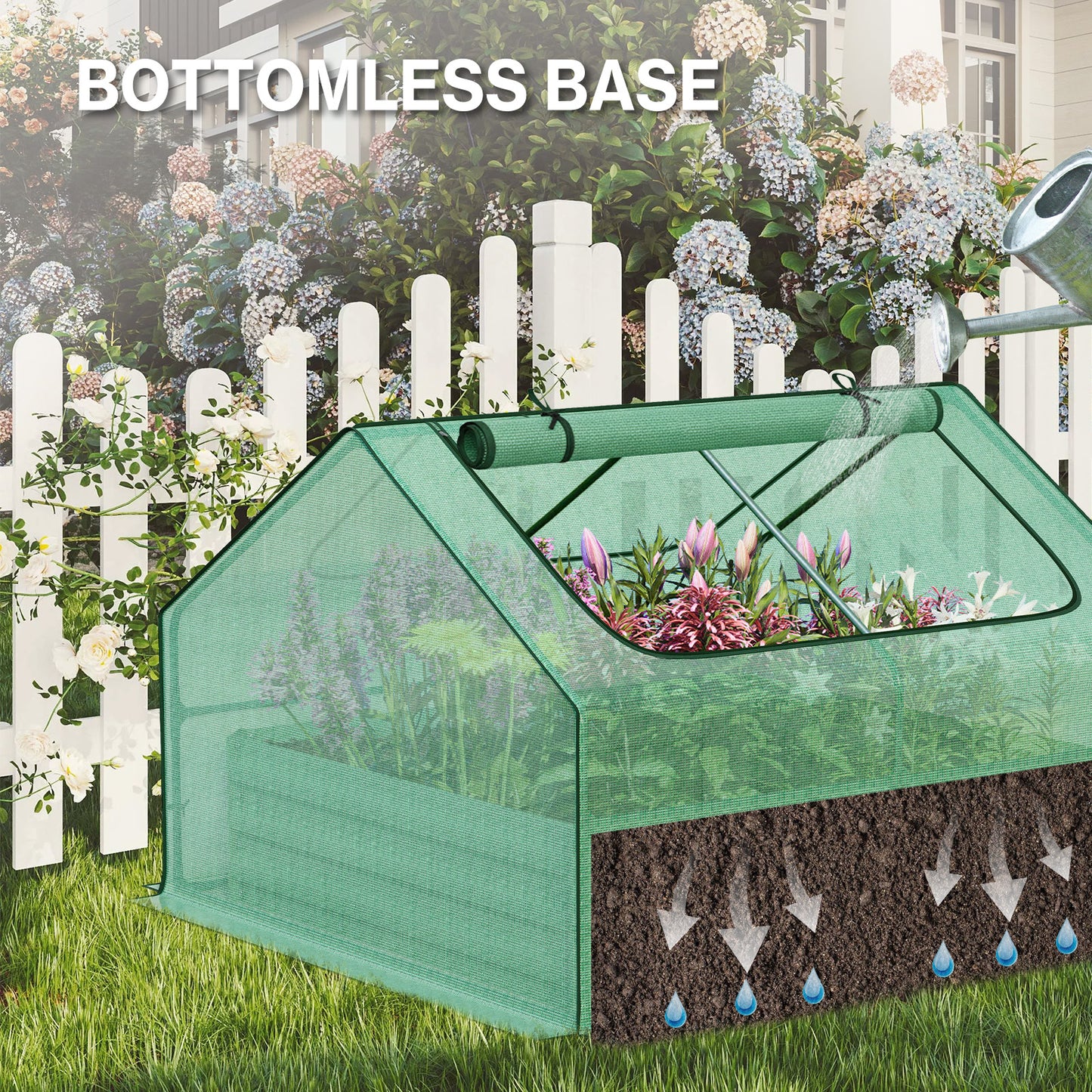 Mini Greenhouse Kit With Raised Garden Metal Beds - Aoodor 