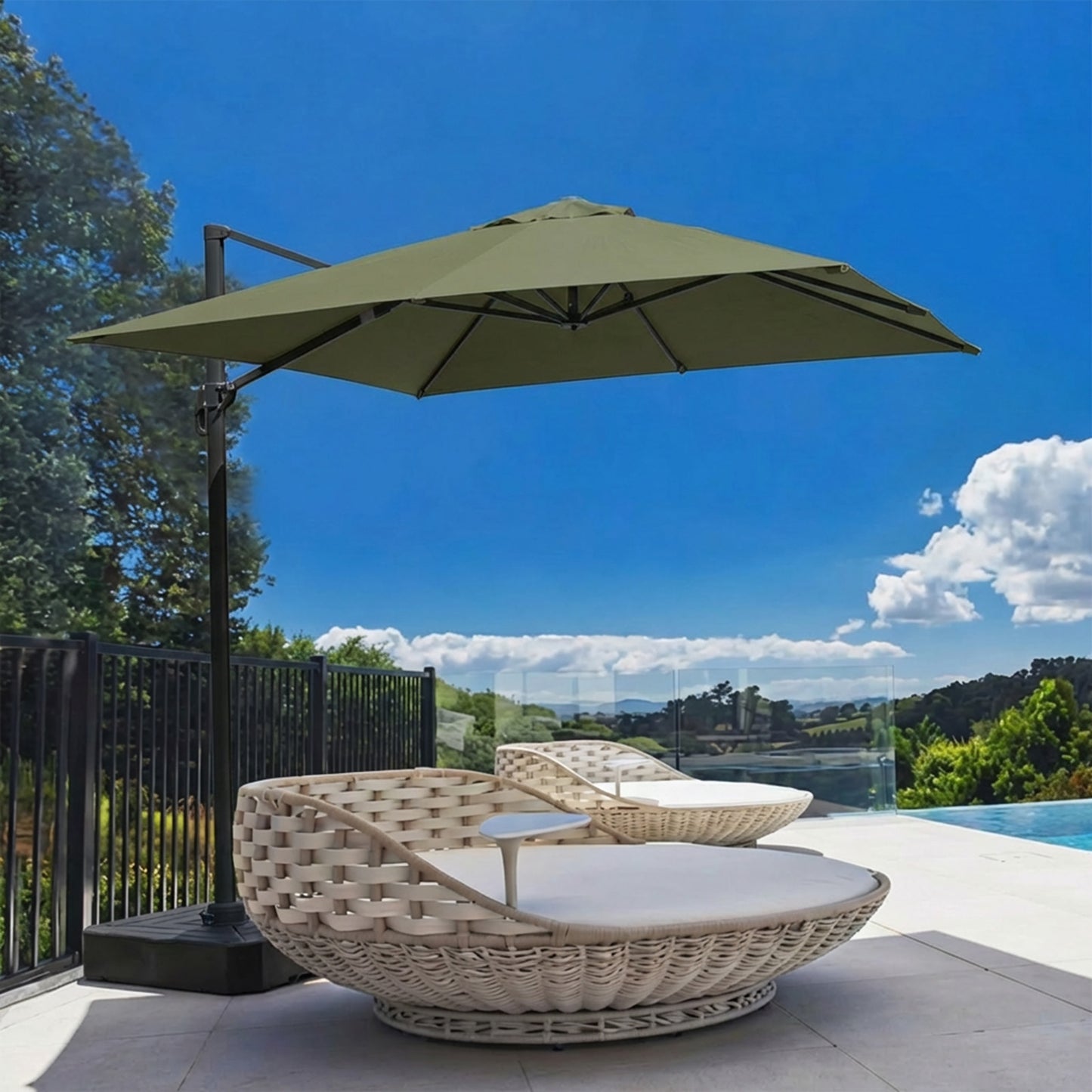 10x10 ft. Cantilever Umbrella Replacement Canopy for 8 Ribs Square Offset Umbrella