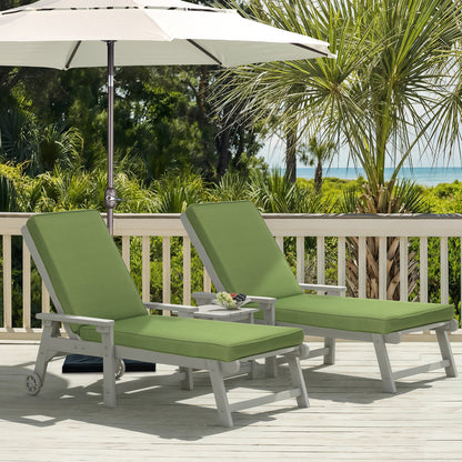 72x21x3 inch Patio Chaise Lounger Cushions Set of 2 - Green - Aoodor 