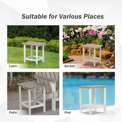 18x14.6x19 inch Outdoor Side Table, Square Adirondack Patio End Table for Patio, Pool, Porch - Aoodor 