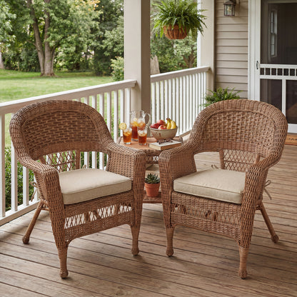 Outdoor Dining Chair Cushions Set, Patio Chair Pads, Brown