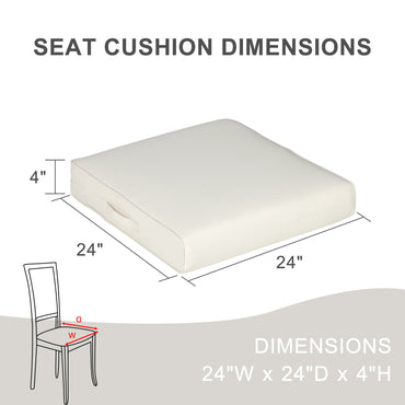 Outdoor Chair Cushions Set of 2 with Handle and Ties, Water Resistant Patio Seat Pads, Ivory