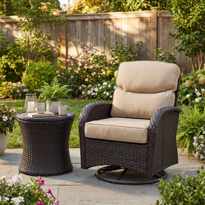 Smile Outdoor Chair Cushion Set, Sunbrella Fabric Deep Seating Cushions, Canvas Heather Beige