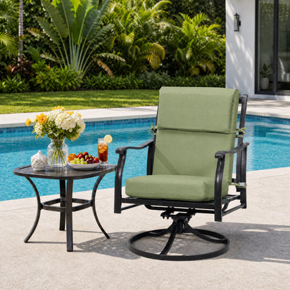 45x22x4 inch Outdoor High Back Patio Chair Cushions, Green