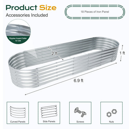 11" Tall Galvanized Raised Garden Bed Kit - 83"x24"