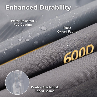 Outdoor Patio Furniture Set Cover, Gray, Rectangular