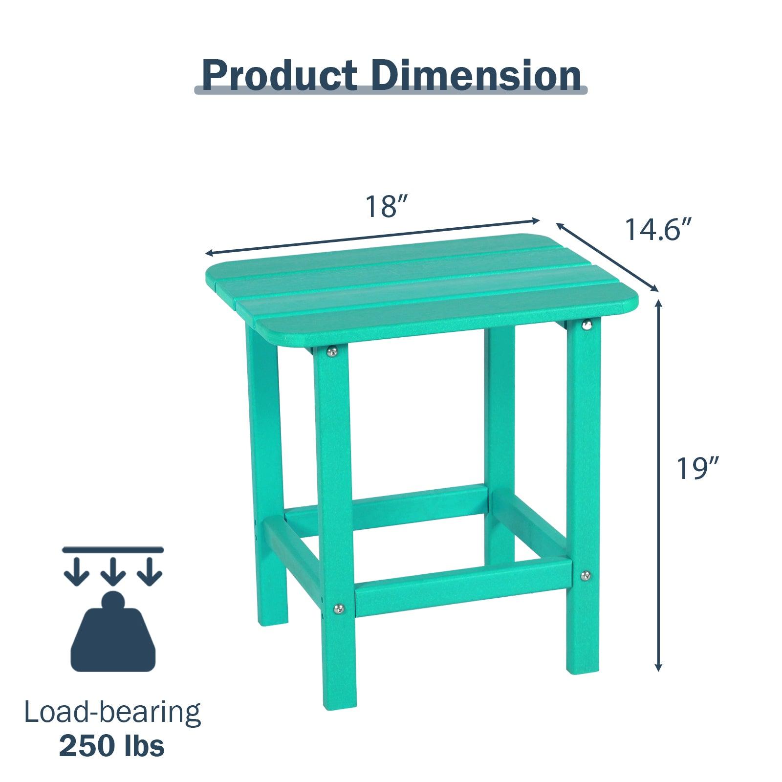 Outdoor Adirondack Side Table HDPE End Table - Aoodor 