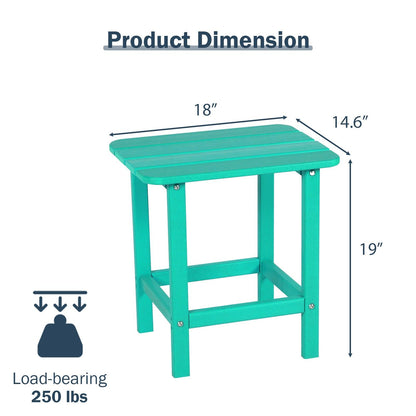 Outdoor Adirondack Side Table HDPE End Table - Aoodor 