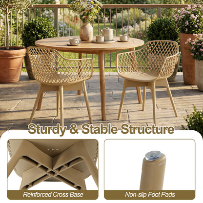 Modern Weather Resistant Plastic Dining Chairs Set: Ergonomic Comfort