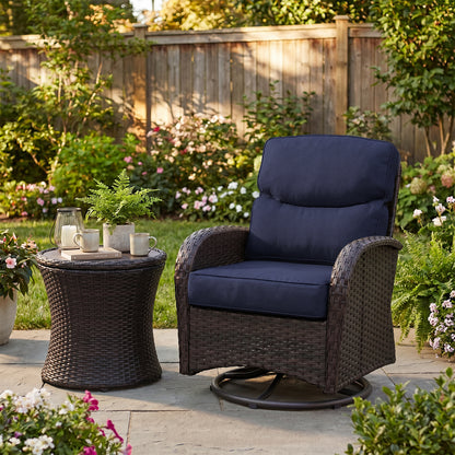 Smile Outdoor Chair Cushion Set, Sunbrella Fabric Deep Seating Cushions, Canvas Navy
