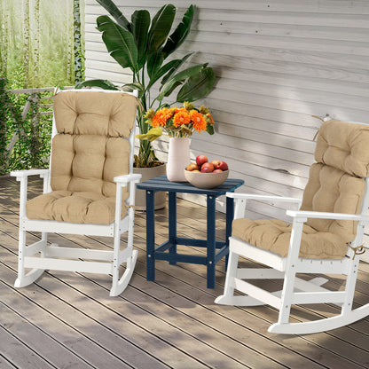 Tufted Outdoor High Back Chair Cushions Patio Rocking Pads for Furniture, Brown - Aoodor 