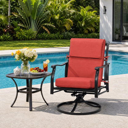 45x22x4 inch Outdoor High Back Patio Chair Cushions, Red