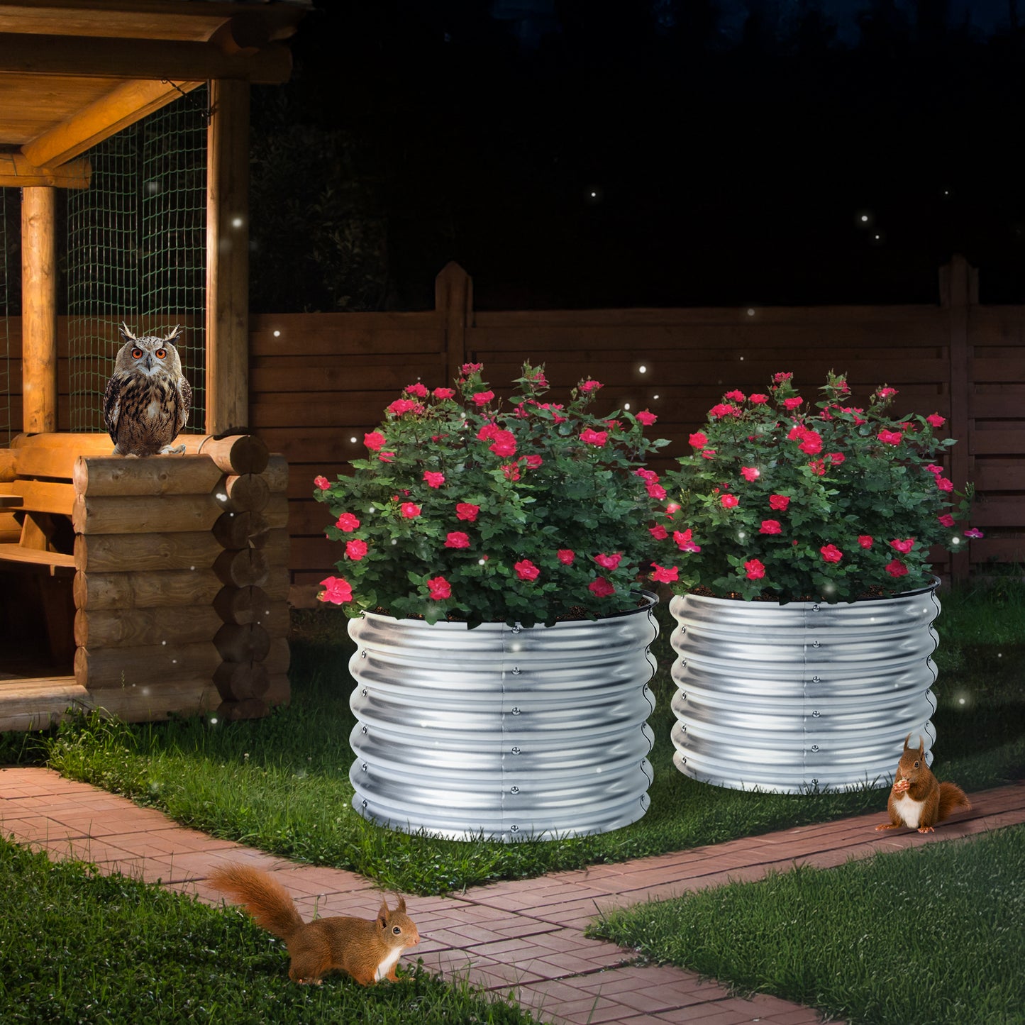 2-Pack 17" Tall 24" Metal Raised Garden Bed Kit