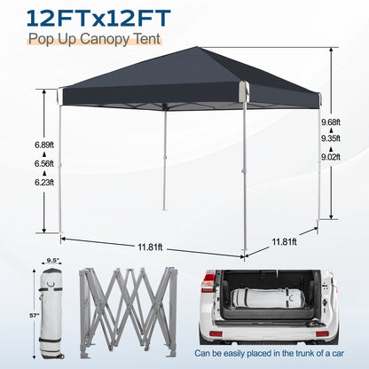10x10/12x12 ft. Pop Up Canopy Tent with Roller Bag