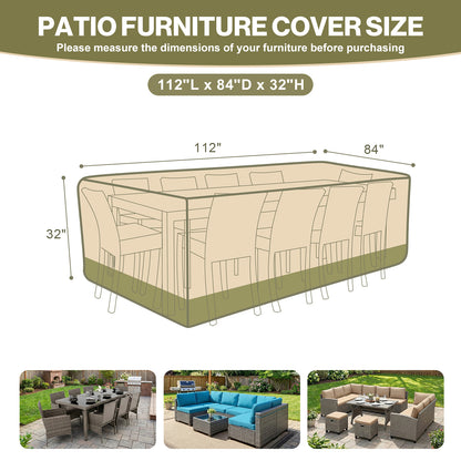 Outdoor Patio Furniture Set Cover, Rectangular