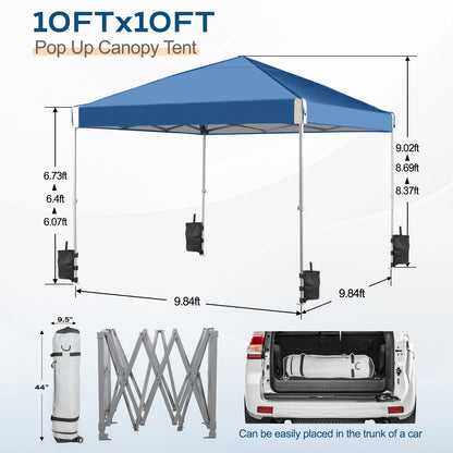 10x10/12x12 ft. Pop Up Canopy Tent with Roller Bag