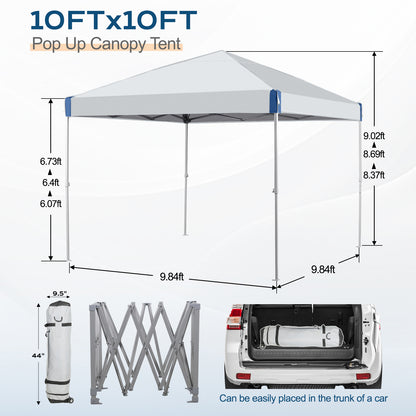 10x10/12x12 ft. Pop Up Canopy Tent with Roller Bag