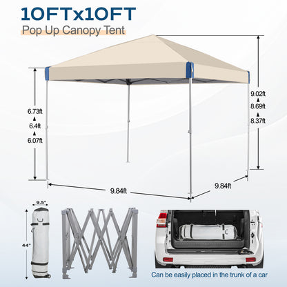 10x10/12x12 ft. Pop Up Canopy Tent with Roller Bag