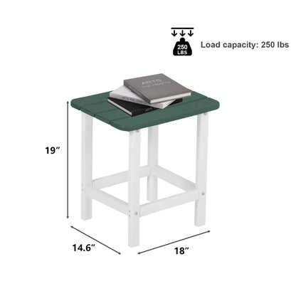 18x15x19 inch Outdoor Side Table, Weather-Resistant Square Patio End Table