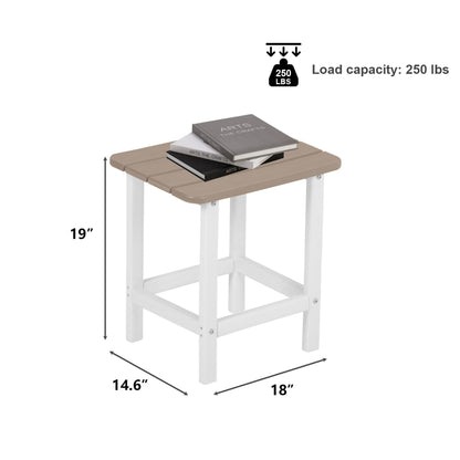 18x14.6x19 inch Outdoor Side Table, Square Adirondack Patio End Table for Patio, Pool, Porch - Aoodor 