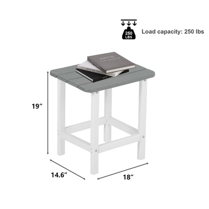 18x14.6x19 inch Outdoor Side Table, Square Adirondack Patio End Table for Patio, Pool, Porch - Aoodor 