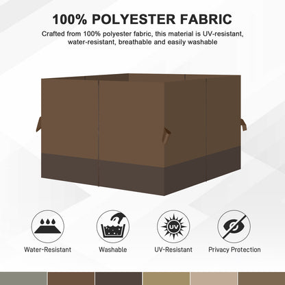 Outdoor Gazebo Curtains, 4 Panels Privacy Sidewall Replacement (Curtain Only) - Brown and Coffee - Aoodor 