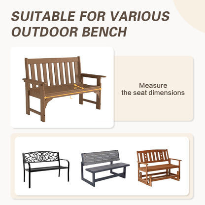 Outdoor Polyester Tufted Bench Cushion, Water & Fade Resistant, Khaki - Aoodor 