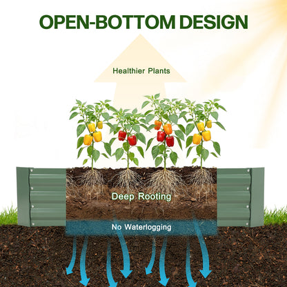 2-Pack 11" Tall Metal Raised Garden Bed, Galvanized Steel Planter Box - 3'x3'
