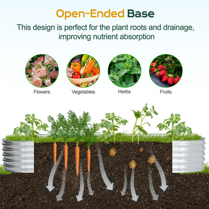 11" Tall Galvanized Raised Garden Bed Kit - 83"x24"