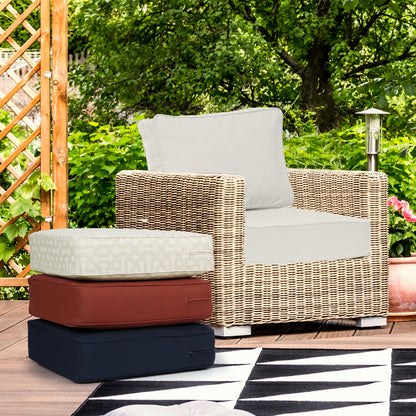 Premium Sunbrella Fabric Outdoor Patio Chair Cushions Set, Spectrum Eggshell - Aoodor 