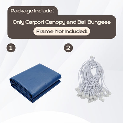 10x20 ft. Carport Replacement Canopy Cover