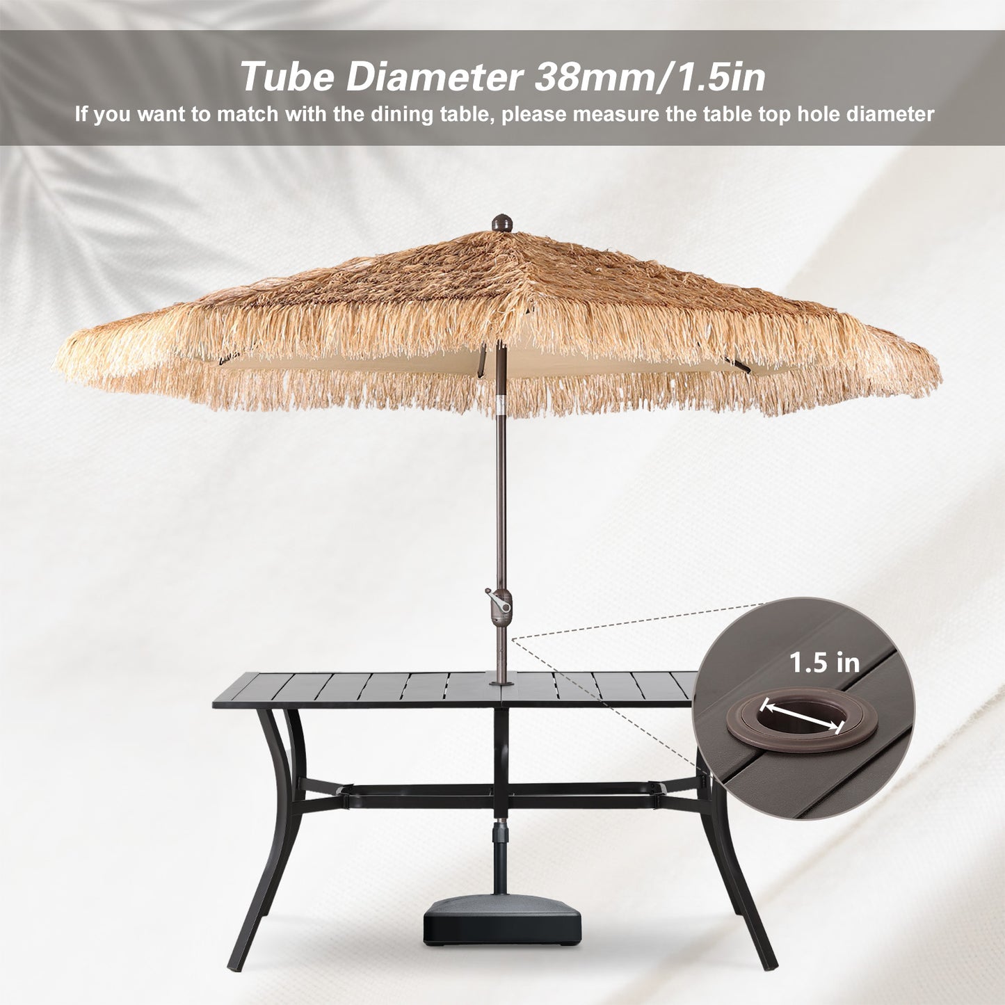 Patio Umbrella Thatched Outdoor Umbrella (No Base) - Aoodor 