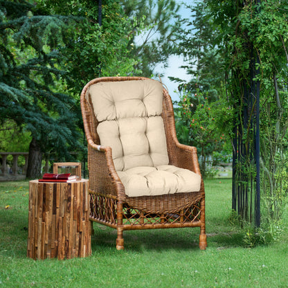 Tufted Outdoor High Back Chair Cushions Patio Rocking Pads for Furniture, Khaki - Aoodor 