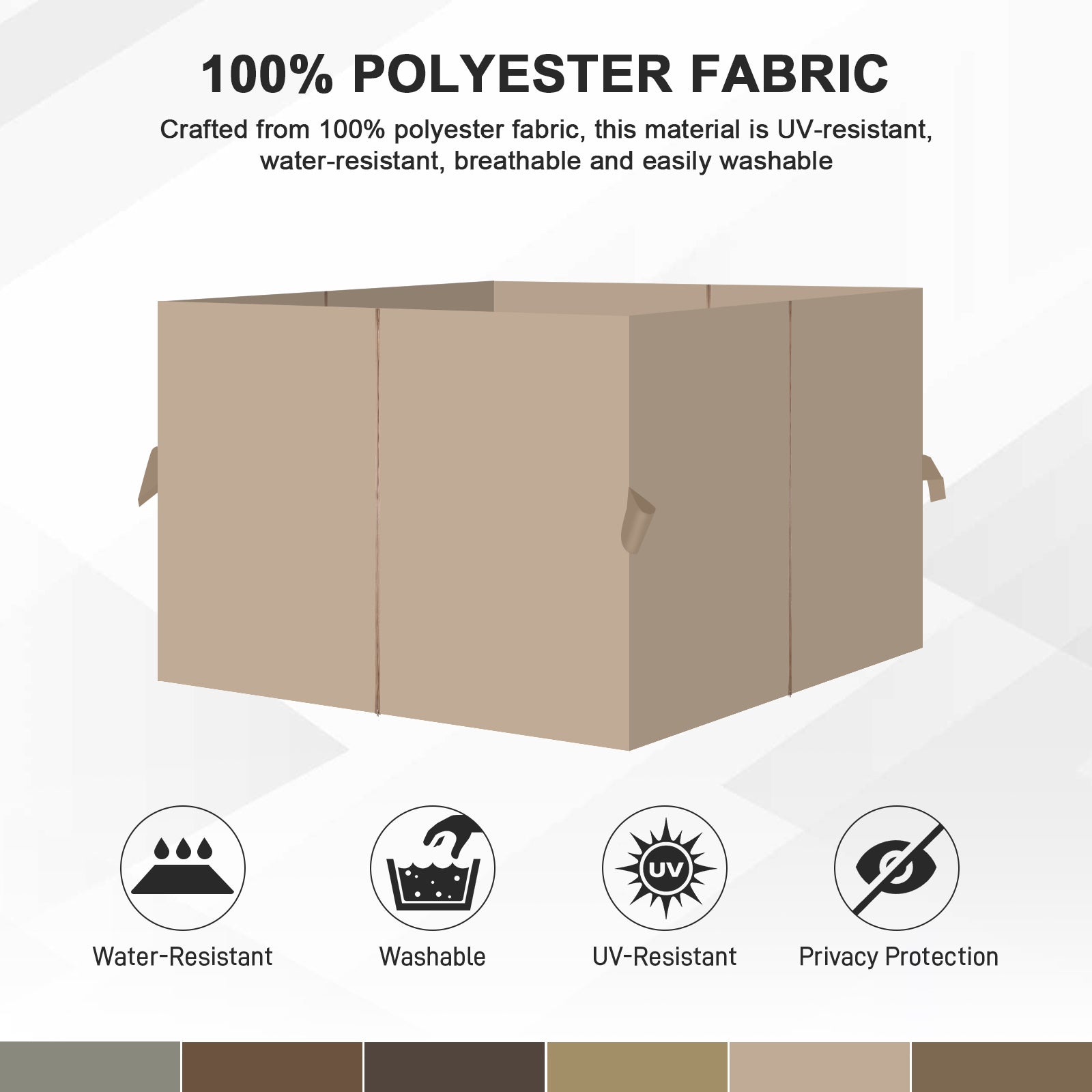 Outdoor Gazebo Curtains, 4 Panels Privacy Sidewall Replacement (Curtain Only) - Sand Yellow - Aoodor 