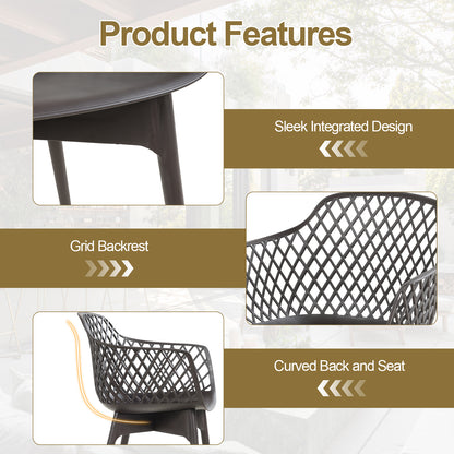 Modern Weather Resistant Plastic Dining Chairs Set: Ergonomic Comfort