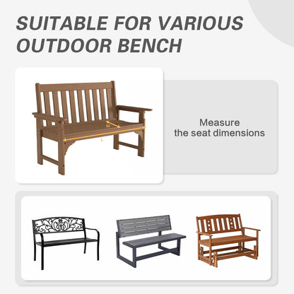 Outdoor Polyester Tufted Bench Cushion, Water & Fade Resistant, Dark Gray - Aoodor 