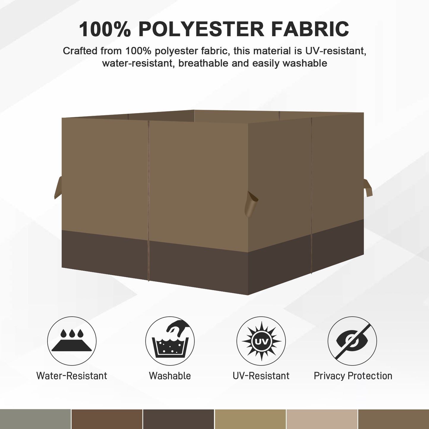 Outdoor Gazebo Curtains, 4 Panels Privacy Sidewall Replacement (Curtain Only) - Light Coffee and Coffee - Aoodor 