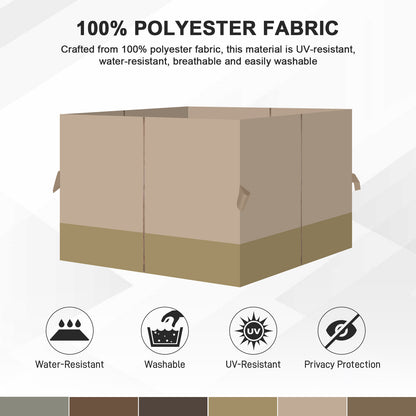 Outdoor Gazebo Curtains, 4 Panels Privacy Sidewall Replacement (Curtain Only) - Sand Yellow and Khaki - Aoodor 