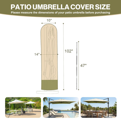 Patio Umbrella Cover for 7-10ft Cantilever Umbrella