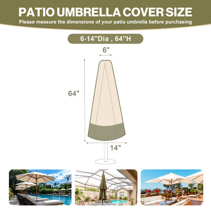 Patio Umbrella Cover for 6-9ft Market Umbrella