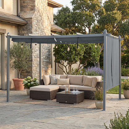 4.8x6 ft. Roller Shade - 2 Pack of Cordles Pergola Curtains, High-Quality Polyester Fabric for Pergola