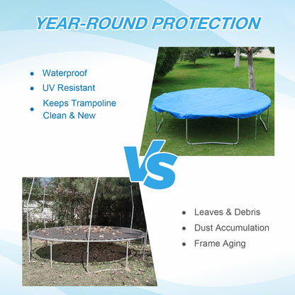 Trampoline Rain Cover, Waterproof Trampoline Tarp for Sun Snow Wind Protection - Aoodor 