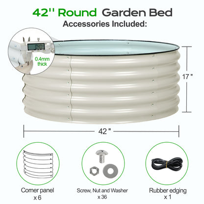 17" Tall 42" Metal Raised Garden Bed Kit