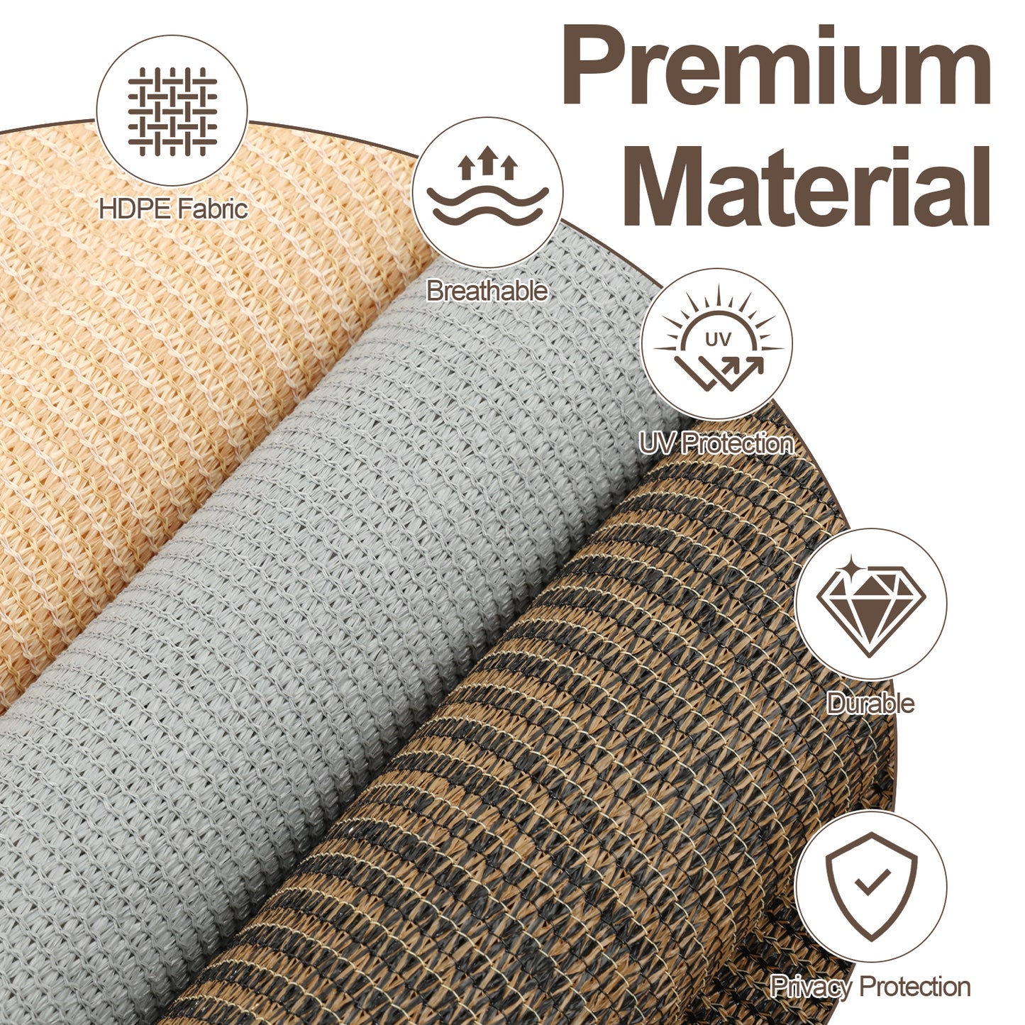 Patio Roller Shade, HDPE Fabric Outdoor Cordless Roll Up Blind with UV Protection