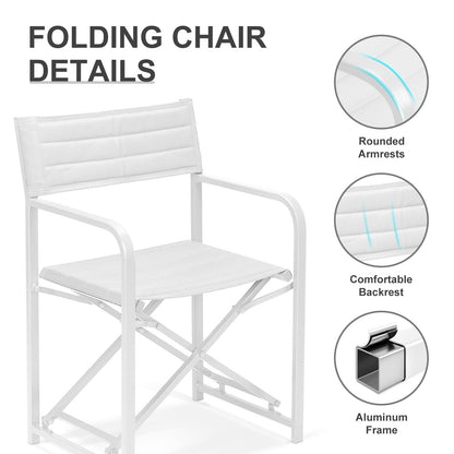 34(H) inch Outdoor Camping Chairs, Portable Patio Director's Chairs with Folding Aluminum Frame - Aoodor 