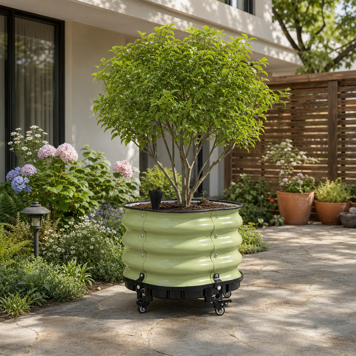 Rolling Raised Garden Bed, Self Watering Planter Box