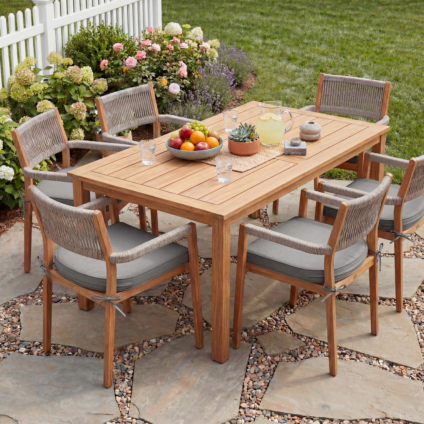 Outdoor Dining Chair Cushions Set, Patio Seat Pads, Gray