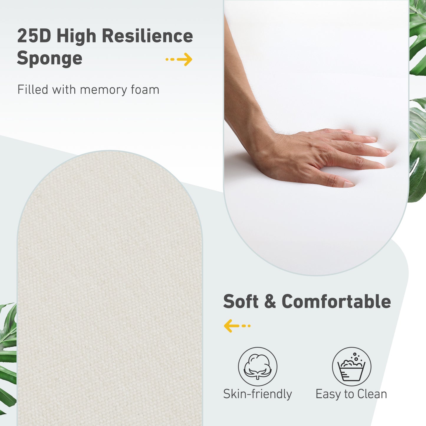 Outdoor High Back Dining Chair Cushion Set, Polyester Fabric, TPU Water Repellent Coating, Ivory