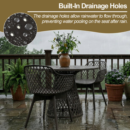 Modern Weather Resistant Plastic Dining Chairs Set: Ergonomic Comfort
